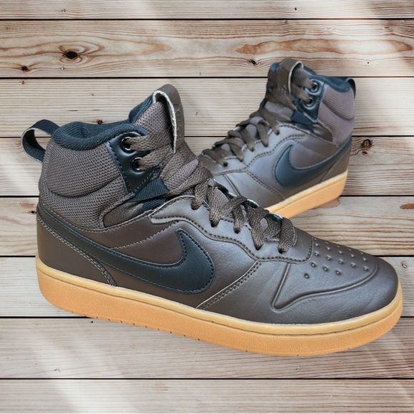 Nike Court Borough Mid 2 Boot GS 'Baroque Brown Gum' #BQ5440-200 - 5.5Y 7.5 Wms - Picture 2 of 14